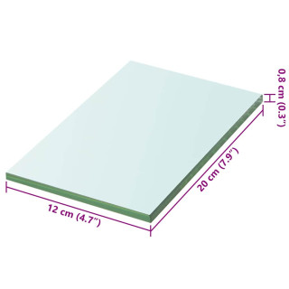 Прозрачная стеклянная полка 20 x 12 см