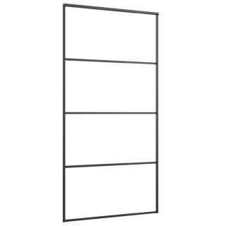 liuguks, alumiinium ja ESG-klaas, 102,5 x 205 cm, must