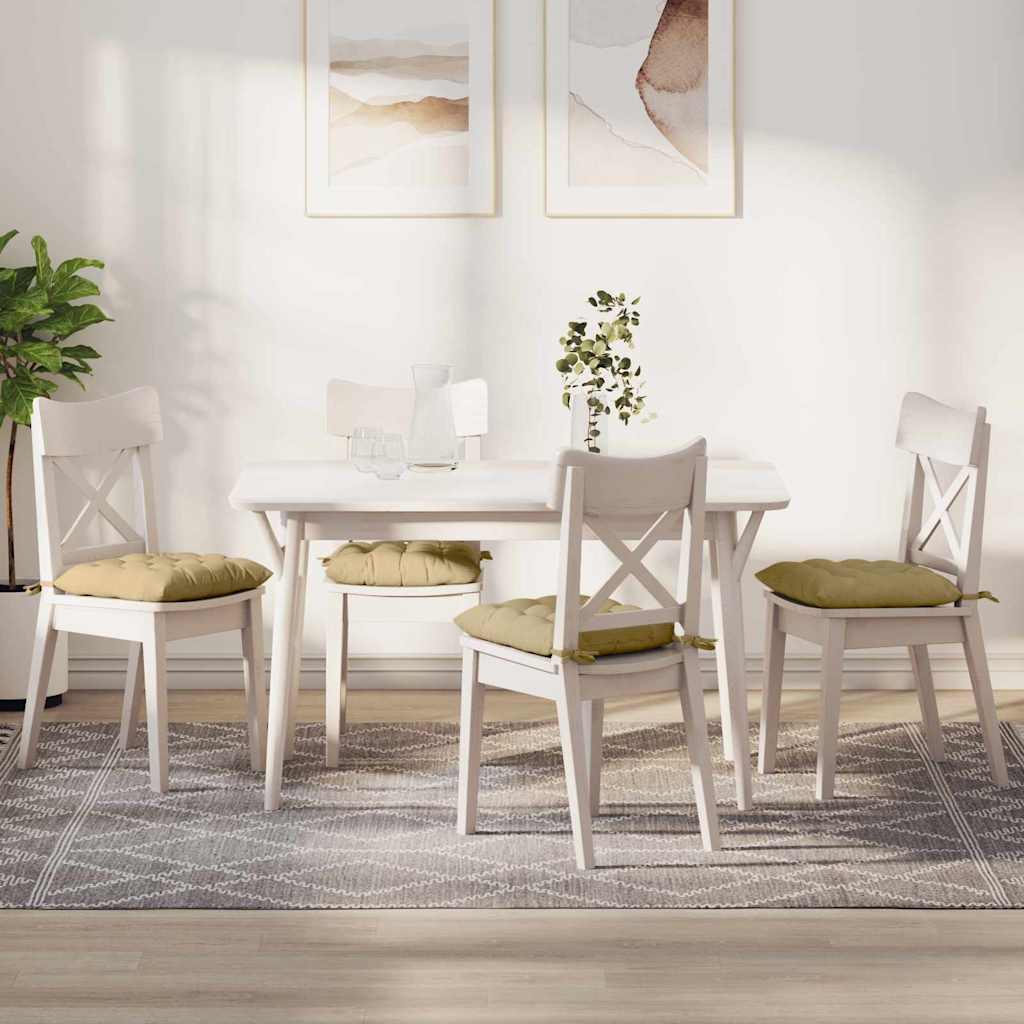 Istumispatjad 4 pcs Hall roheline 40 x 40 x 6 cm Korter kangas