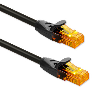 Qoltec Cable Patchcord UTP | CAT6 | 2 x RJ-45 | High speed 1Gb/s | Gold - plated contacts | 25m | Black