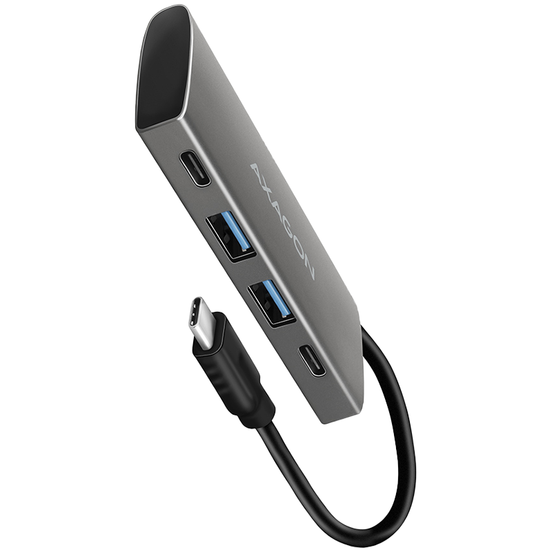 AXAGON HMC-4G2: 2x USB-A + 2x USB-C, USB-C 3.2 Gen 2 10Gbps хаб, кабель USB-C 13см