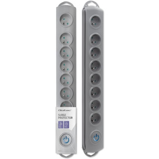 Qoltec Surge protector | 8 sockets | 1.8m | Grey