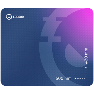 Lorgar Main 135, Gaming mouse pad, High-speed surface, Purple anti-slip rubber base, size: 500mm x 420mm x 3mm, weight 0.41kg