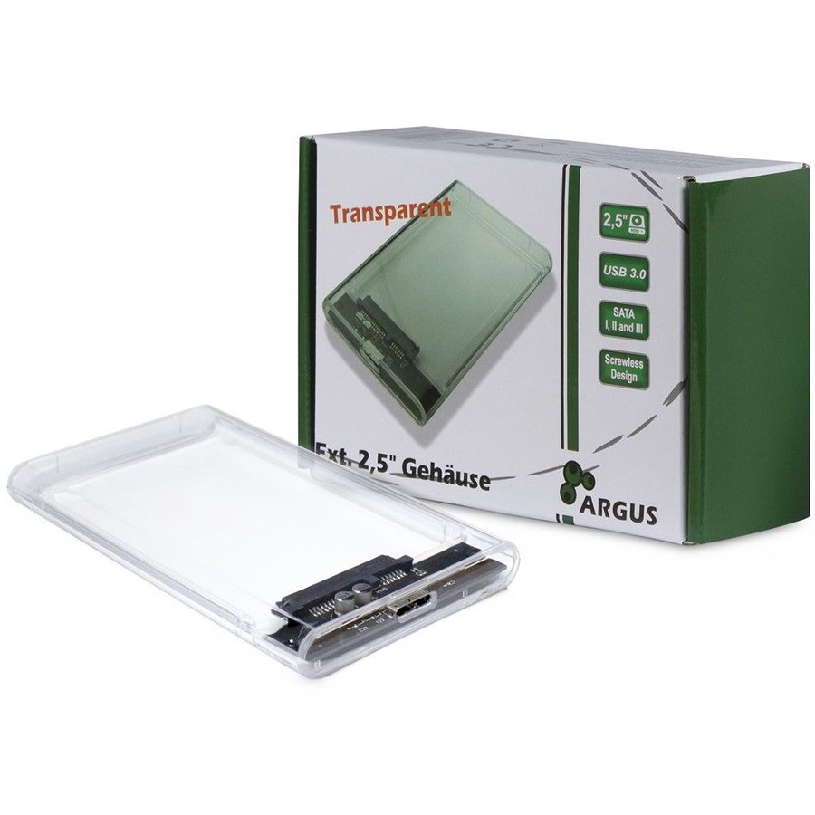 Корпус для HDD Argus GD-25000, USB 3.0, прозрачный