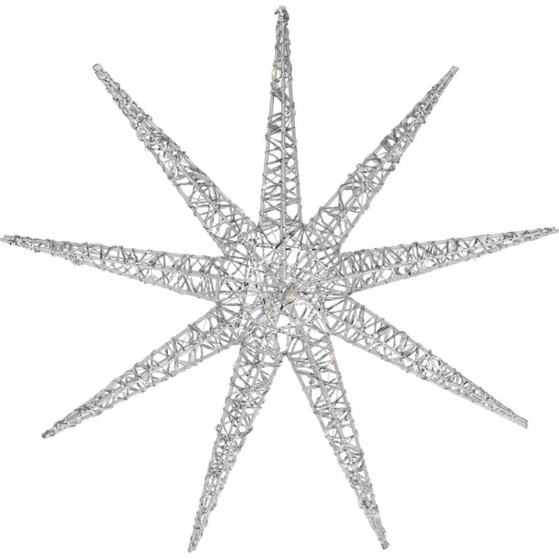SNOWFLAKE DECORATIVE HANGING 50LED SILVER