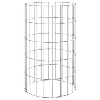 Круглые габионные клумбы, 3 шт, оцинкованная сталь, Ø30x50 см