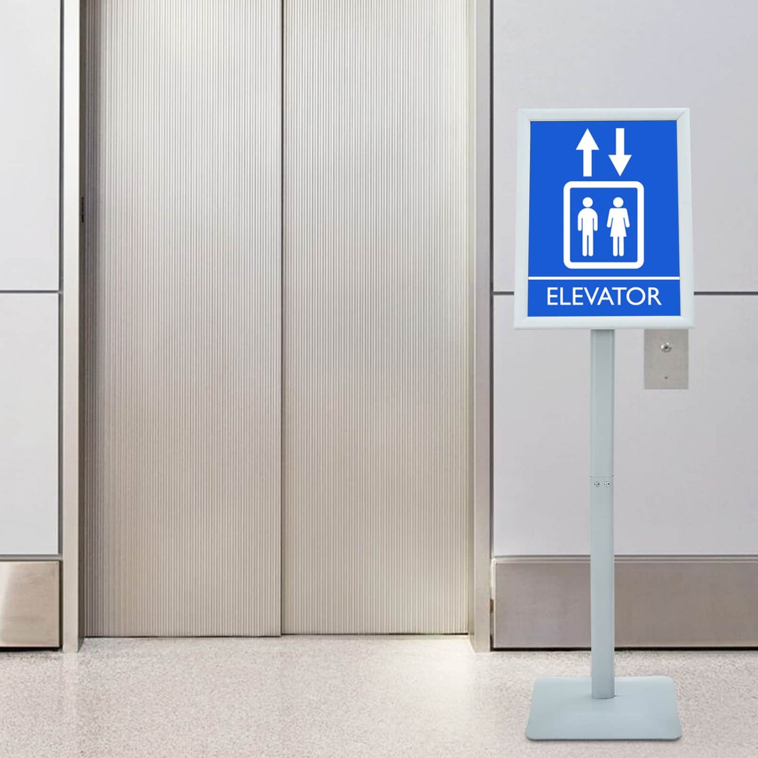 Pjedestaali plakati tugi Hõbedane 32,5 x 27 x 126 cm