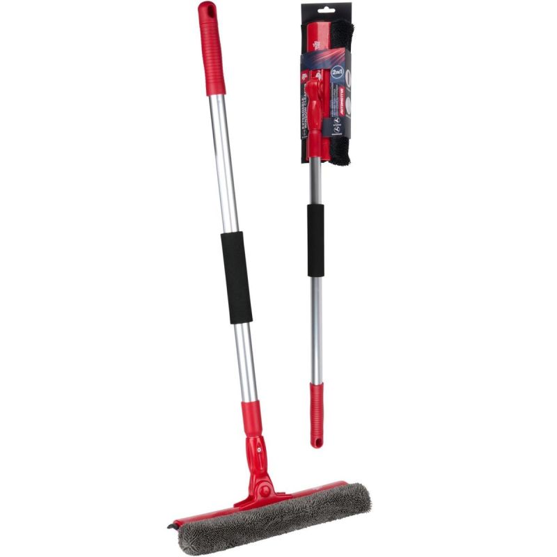 DIRT DEVIL MICROFIBER GLASS AND MIRROR CLEANING SQUEEGEE WITH TELESCOPIC HANDLE
