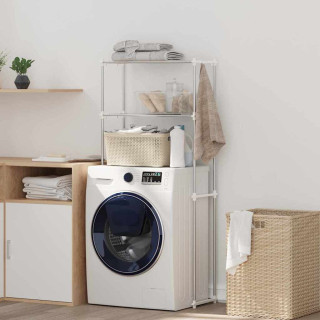 Pesumasina riiul riiuliga Valge 70 x 27 x 136 cm Alumiinium