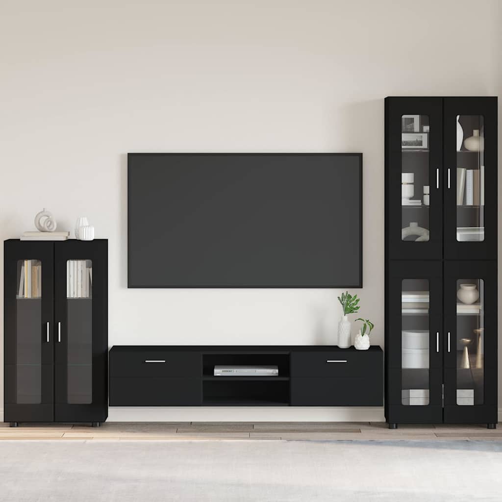 Kõide riiuliga ladustamisega Must 55,5 x 29 x 100 cm Tehispuit