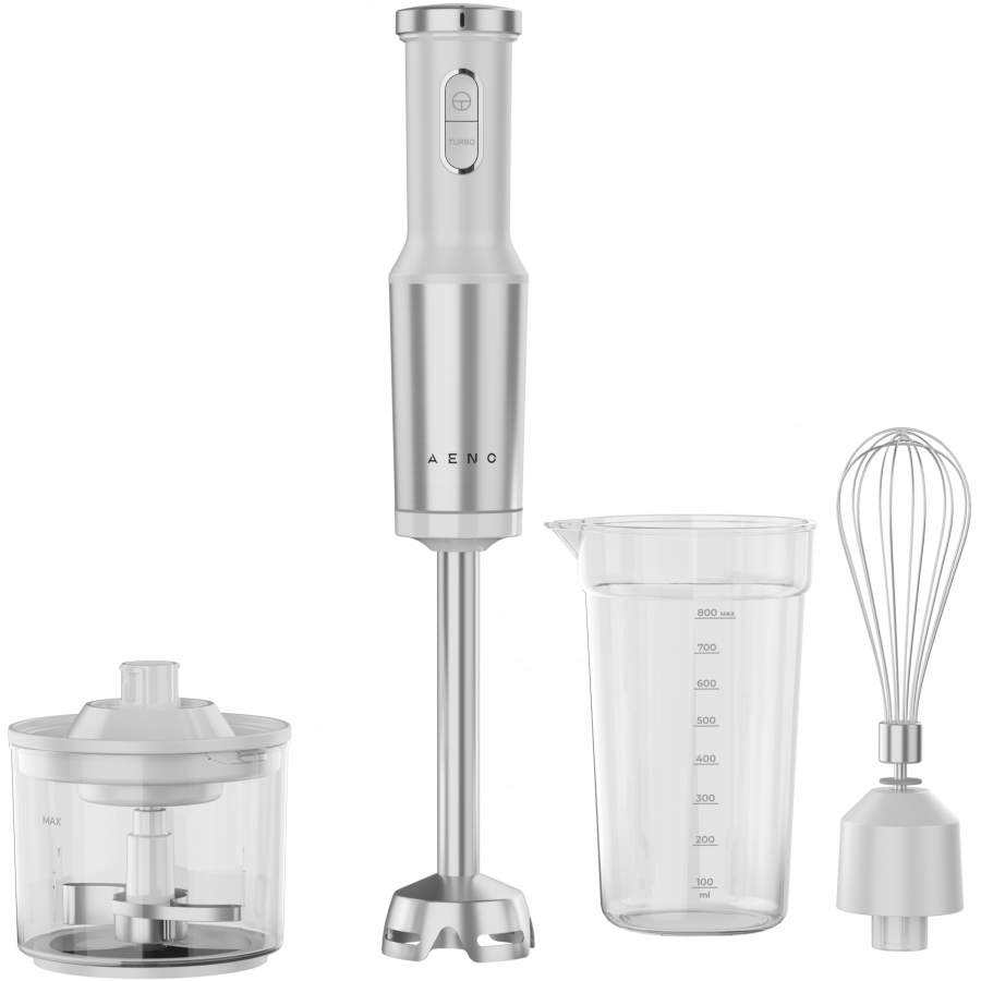 Hand Blender, 1200W in CB, White, Tiger Teeth Cutter, Whisk, Food Processor, Cup