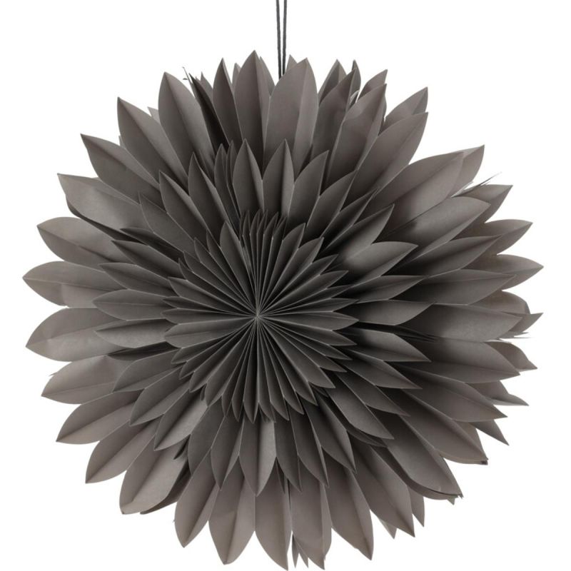 DECORATIVE HANGING PAPER STAR 3D 50CM GRAY