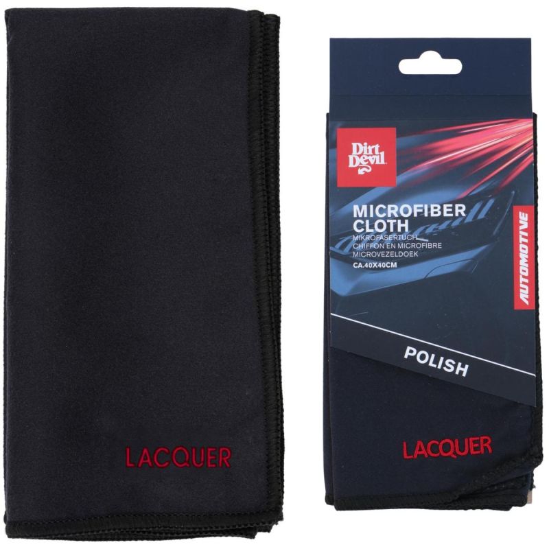 MICROFIBER CLEANING CLOTH POLISHING 40x40CM DIRT DEVIL BLACK