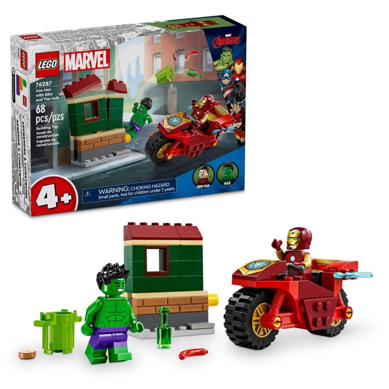 LEGO Super Heroes 76287 Iron Man with Motorcycle and Hulk