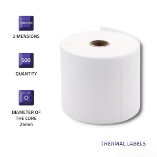 Qoltec Thermal Label 100 x 150 | 500 labels