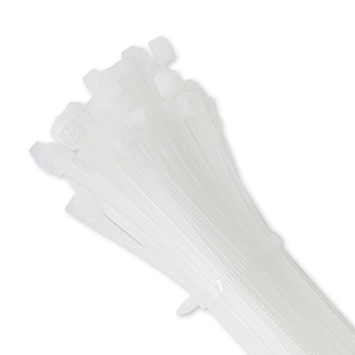 Qoltec Self-locking cable tie | 3.6*300mm | 100 pcs. | Nylon66 | UV | White