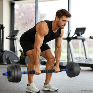 4-in-1 hantli komplekt Must ja Sinine 121 x 19,5 x 19,5 cm