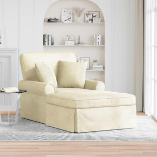 Chaise lounge pööratud äärega padjaga cream 91 x 157 x 91 cm