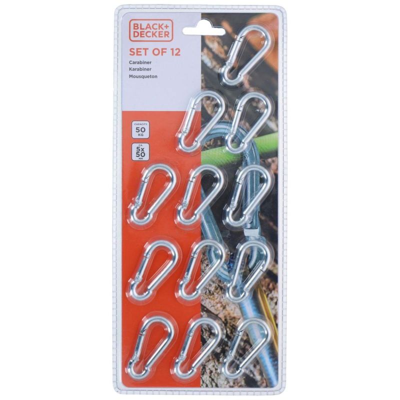STEEL CARABINER 12 PCS BLACK + DECKER
