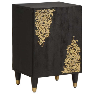 Vannitoa kapp uksega Must 38 x 33 x 58 cm Tugev mango puu