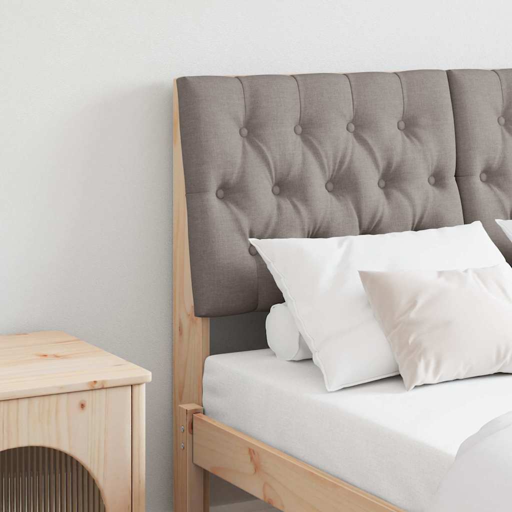 Polsterdatud voodiots Pruunikashall 120 cm Tahke mänd