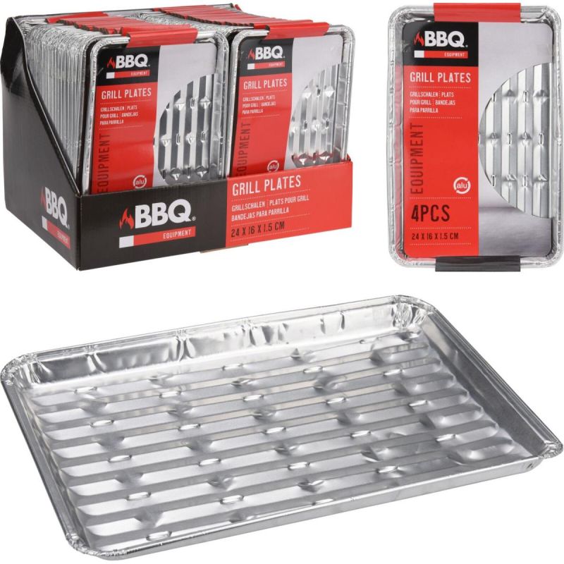 ALUMINUM GRILL TRAYS 24x16CM 4PCS