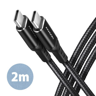 CABLE USB-C TO USB-C 2M 60W/HQ BLACK BUCM-CM20AB AXAGON