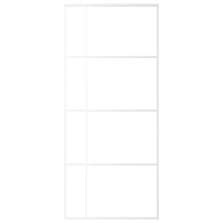 раздвижная дверь, матовое стекло ESG и алюминий, 90 x 205 см, белый цвет