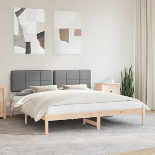 Voodiraam Pehme Peatoega peaga Helehall 180 x 200 cm Tahke mänd