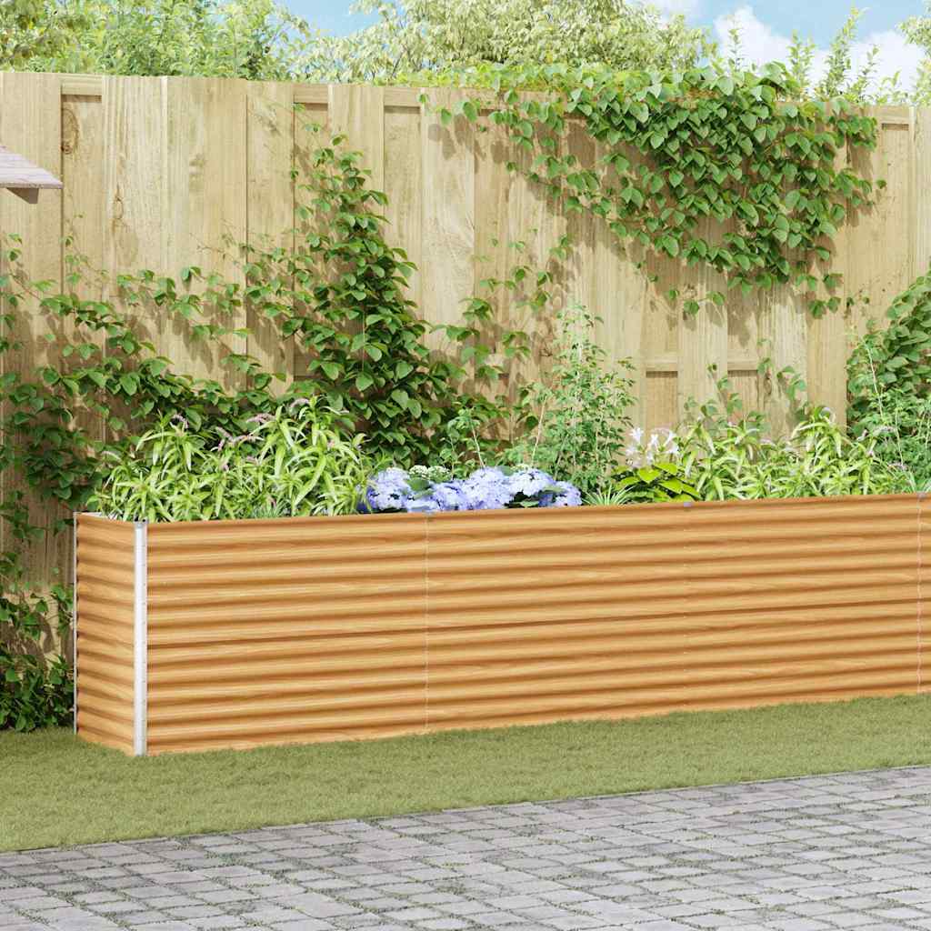 Kõrgendatud aia taimelava Helepruun 582 x 50 x 68 cm Tsinkteras