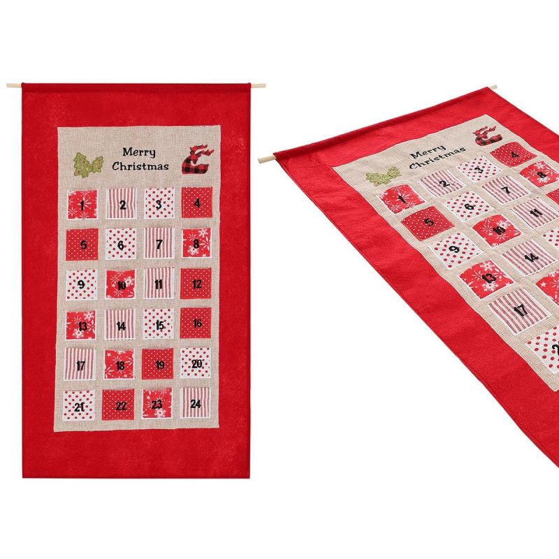 ADVENT CALENDAR 56x87CM RED