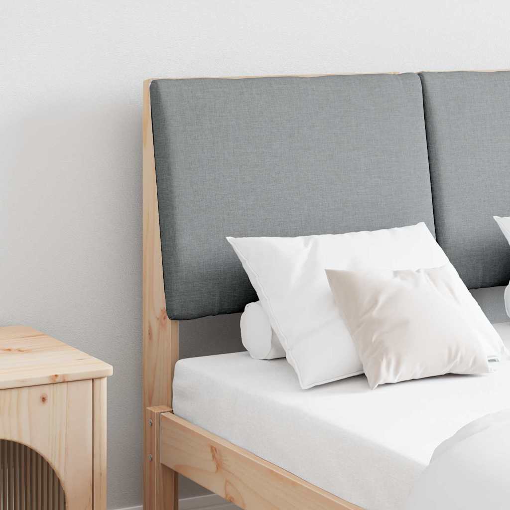 Polsterdatud voodiots Helehall 120 cm Tahke mänd