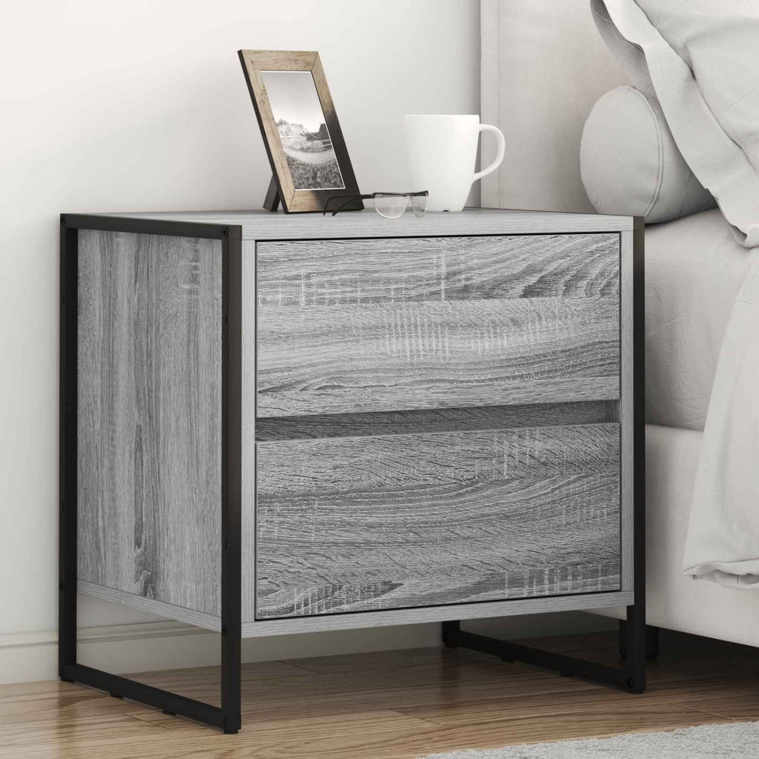 Öökapp sahtliga 2 pcs Hall Sonoma 50 x 39.5 x 50 cm Tehispuit