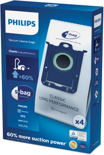 Philips s-bag Vacuum cleaner bags FC8021/03 4 x dust bags One standard fits all 50% longer lifetime 15% more capacity