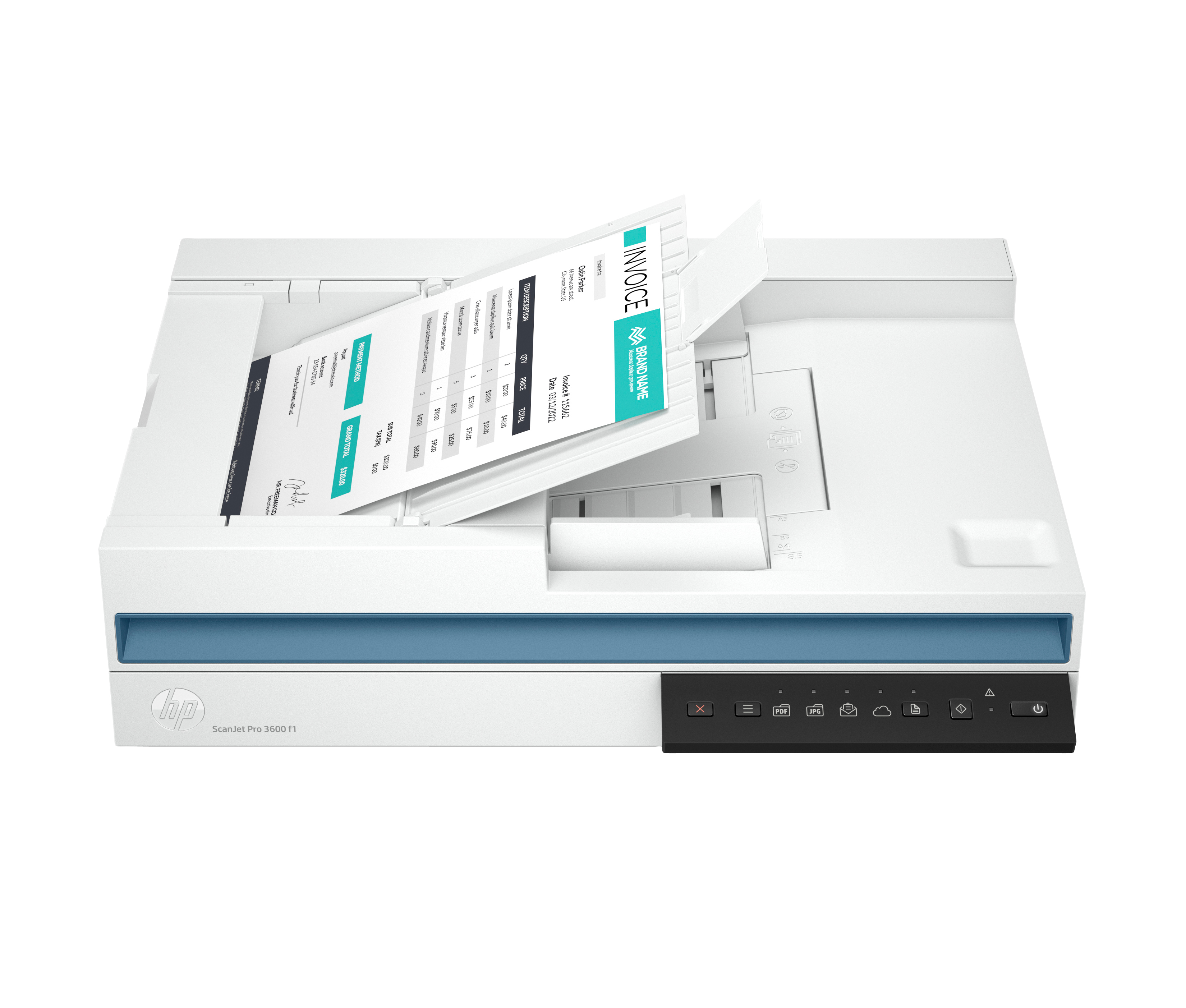 HP ScanJet Pro 3600 f1 Scanner - A4 Color 600dpi, Flatbed Scanning, Automatic Document Feeder, Auto-Duplex, OCR/Scan to Text, 30ppm, 4000 pages per day