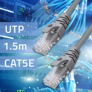 Кабель патч-корд Qoltec UTP | CAT5e | 2 x RJ-45 | 1.5м | Высокоскоростной | Позолоченный
