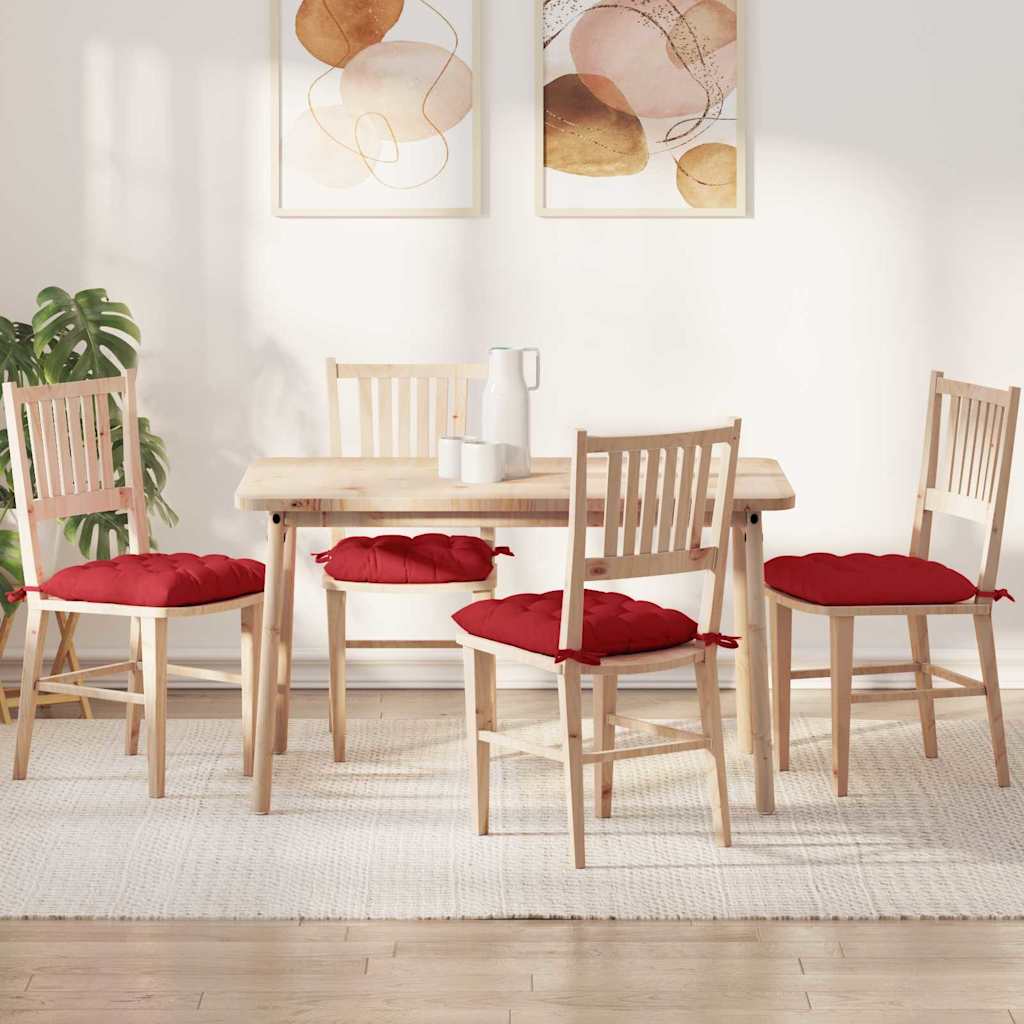 Istumispatjad 2 pcs Punane 40 x 40 x 6 cm kangas