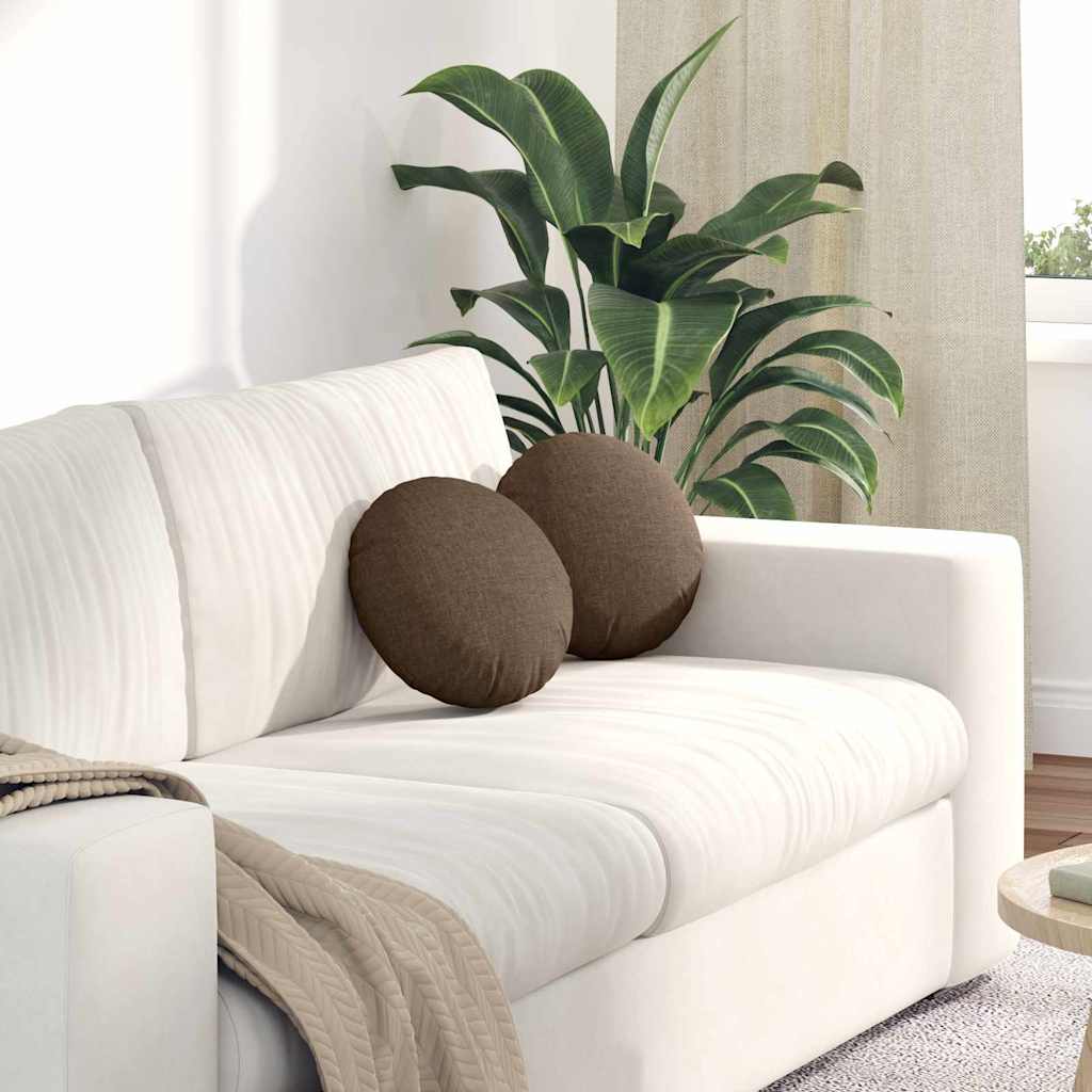 Istumispatjad 2 pcs Pruun Ø30 x 13 cm kangas