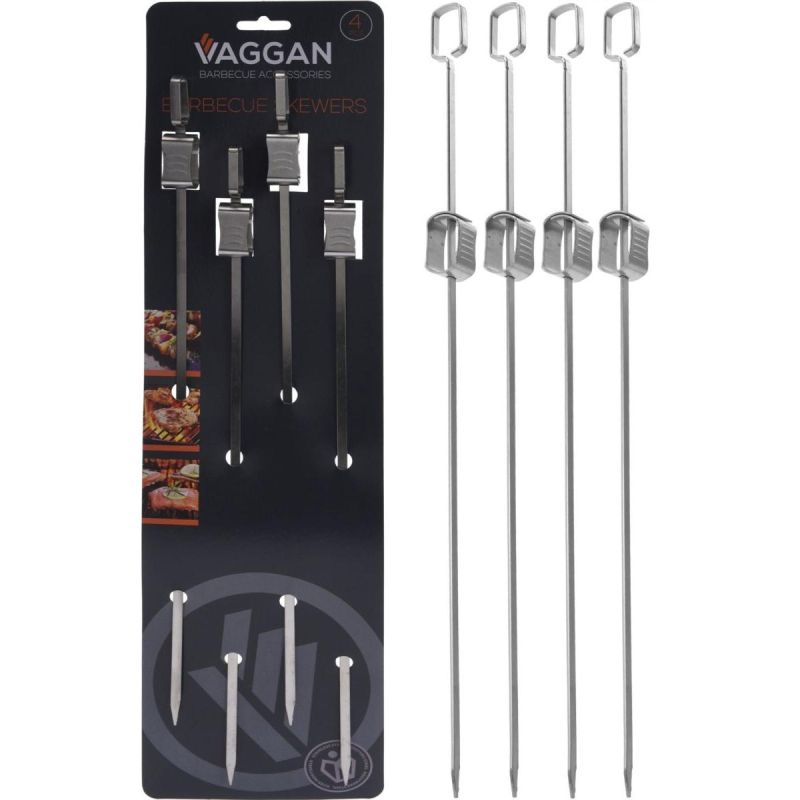 SKEWER FOR SHASHLIK 4 PCS. LENGTH 40.5 CM STAINLESS STEEL