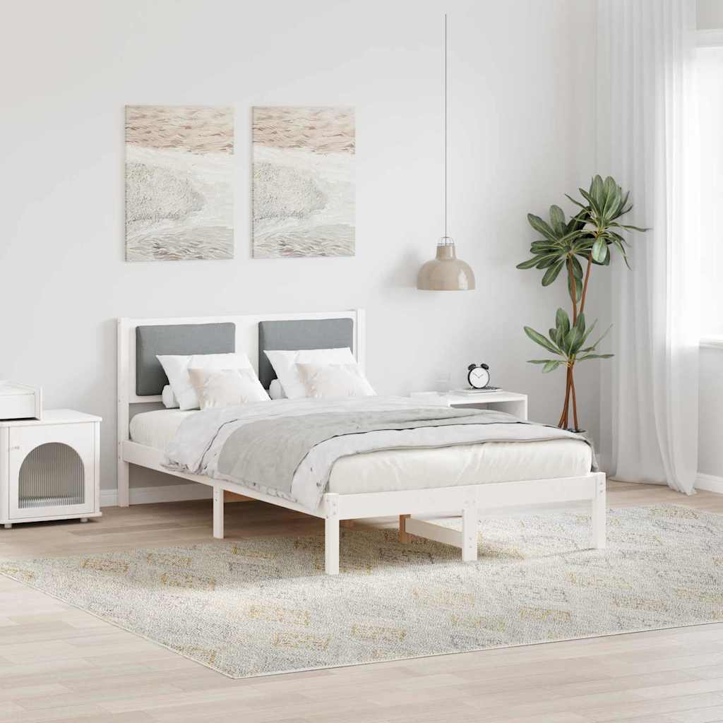 Voodi raam peaga Helehall 120 x 200 cm Tahke mänd