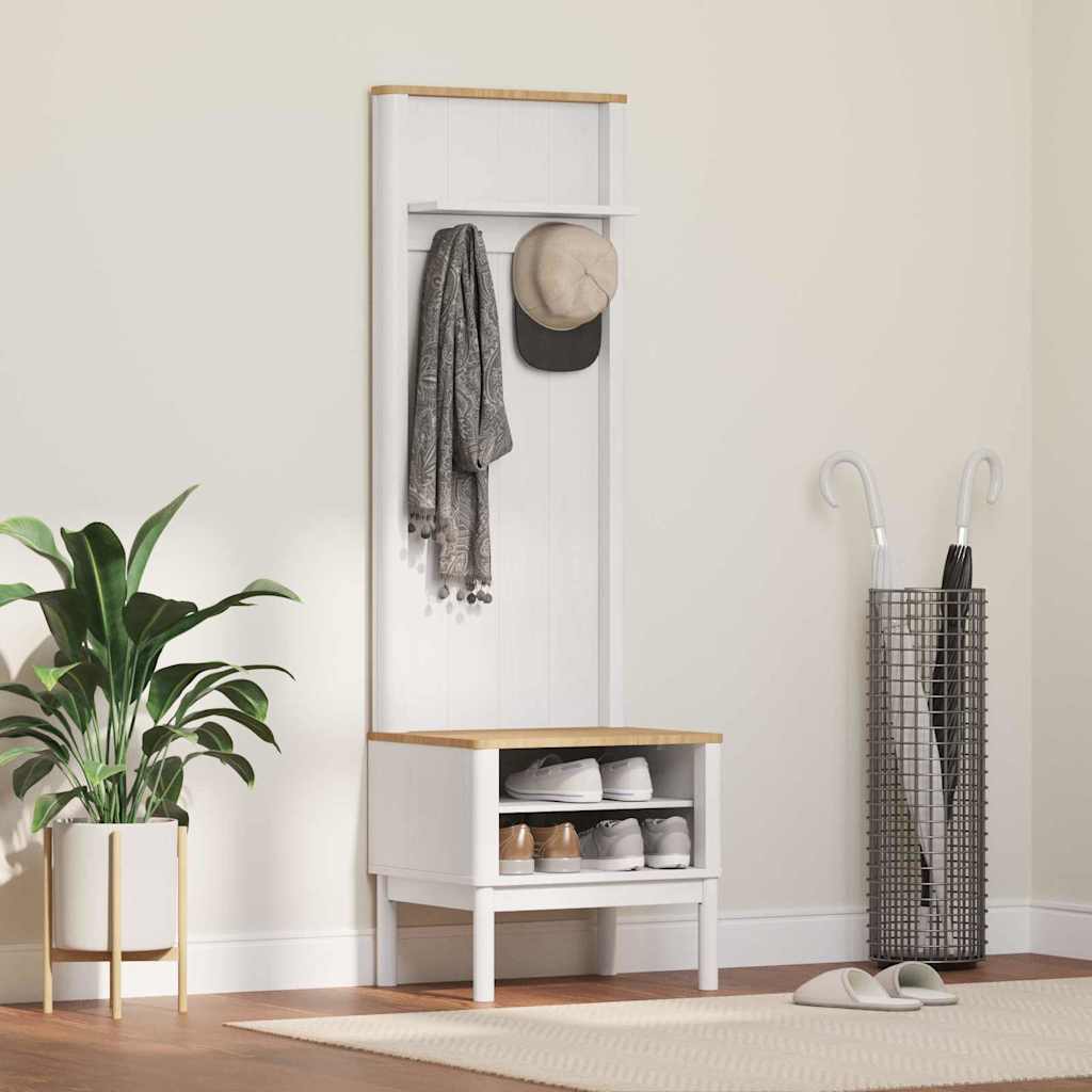 Esiku kapp FLORO Valge 50 x 40 x 158 cm Kindel männipuidust