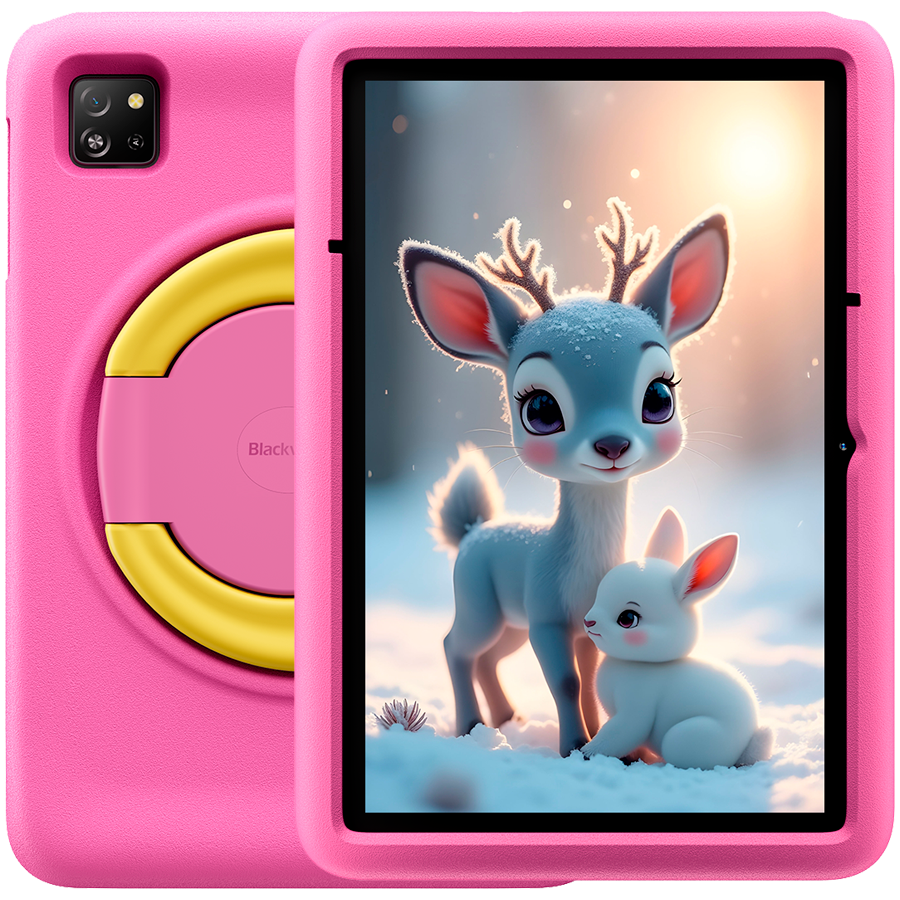 Blackview Tab 60 Pro Kids LTE 10.1-inch HD+ 800x1280 IPS 60Hz 4GB/128GB Octa-core T606 1.6GHz 5MP Front/8MP Back Camera Battery 7700mAh NO Carger USB Type-C Android 15 SD card slot Rose Pink