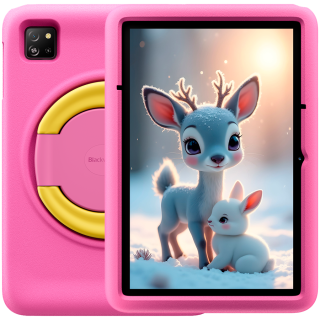 Blackview Tab 60 Pro Kids LTE 10.1-inch HD+ 800x1280 IPS 60Hz 4GB/128GB Octa-core T606 1.6GHz 5MP Front/8MP Back Camera Battery 7700mAh NO Carger USB Type-C Android 15 SD card slot Rose Pink