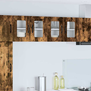 Seinakapp kööki riiuliga 2 pcs Suitsetatud tamm 60 x 31 x 40 cm