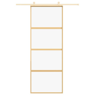 liuguks, kuldne, 76x205 cm, läbipaistev ESG-klaas ja alumiinium