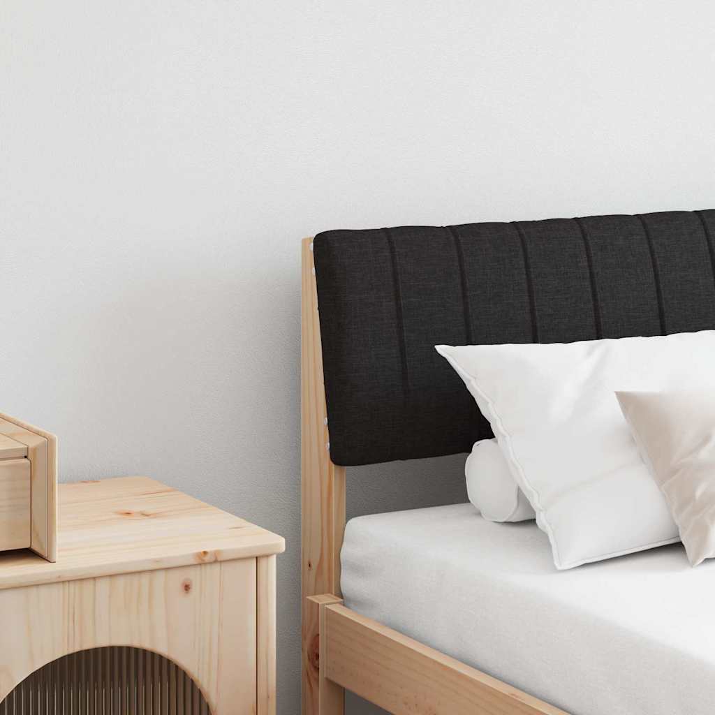 Polsterdatud voodiots Must 180 cm Tahke mänd