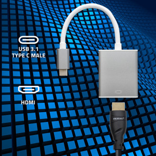 Qoltec Adapter USB-C 3.1 | HDMI | 4K | MHL | Aluminum