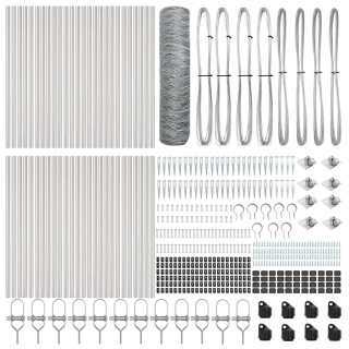 Aed koos postidega Hõbedane 0.8 x 100 m PVC kaetud teras