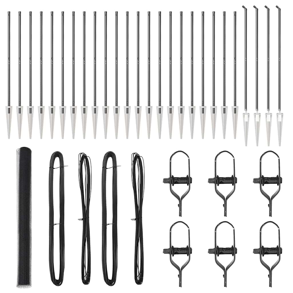 Aed koos postidega Hall 1.6 x 50 m PVC kaetud teras