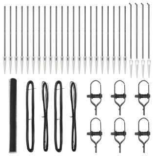 Aed koos postidega Hall 1.6 x 50 m PVC kaetud teras